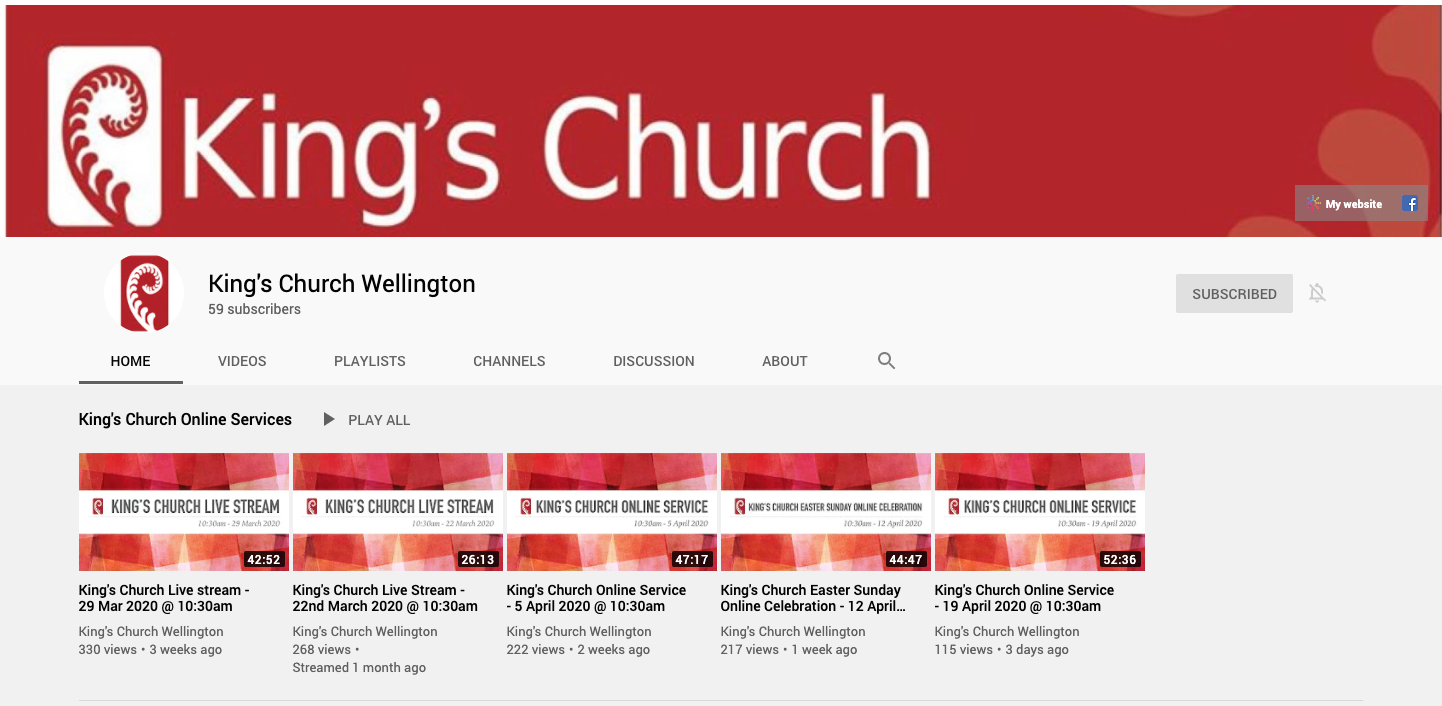 King's Church Wellington Youtube Channel